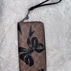 Coach Brown and Black Bow Wristlet